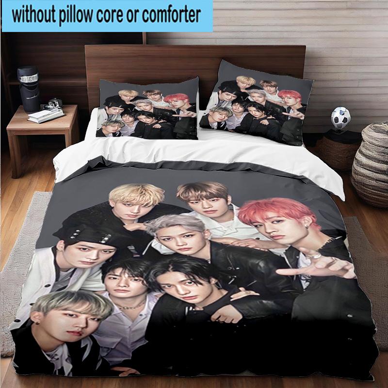 3PCS K-pop Group Poses 3pcs Bedding,Including 3PCS Duvet Cover And 2pcs Pillowcases Perfect for Christmas,Ideal for Bedroom, Dormitory
