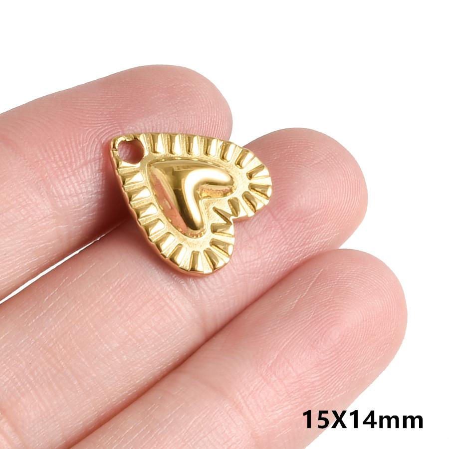 5pcs/Lot Gold Color PVD Stainless Steel Sacred Heart Pendants For Jewelry Making Supplies Sun Love Charm DIY Necklace Bracelets