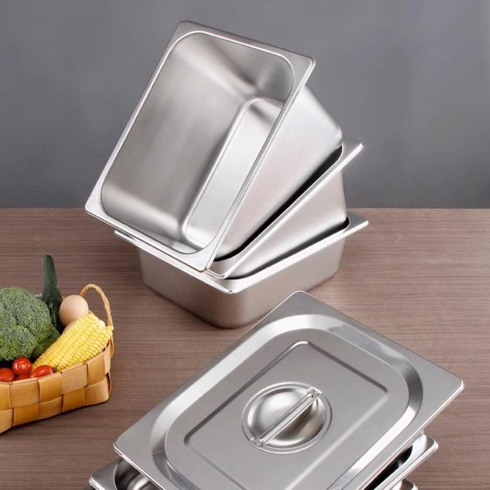 Rust-proof Canteen Food Basin Rectangular Food Preparation Box Durable Food Storage Box  Hotel