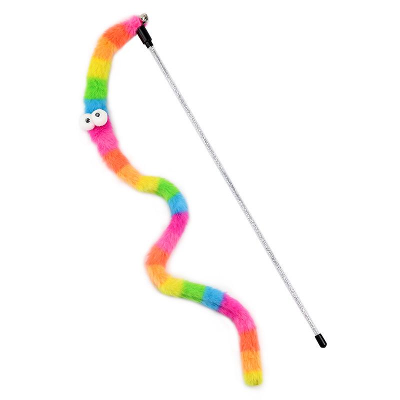 1 Pc Cat Interaction Rainbow Toy  Retractable Fun Plush Toy For Cats Suitable For Both Indoor Outdoor Exercise  Entertainment
