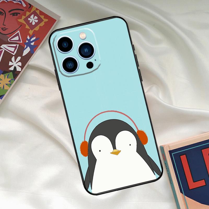 Penguin Phone Case For iPhone 16 15 14 12 11 13 17 Pro Max 15 16 Plus 13 Mini 16e 17 Air Funda Cover