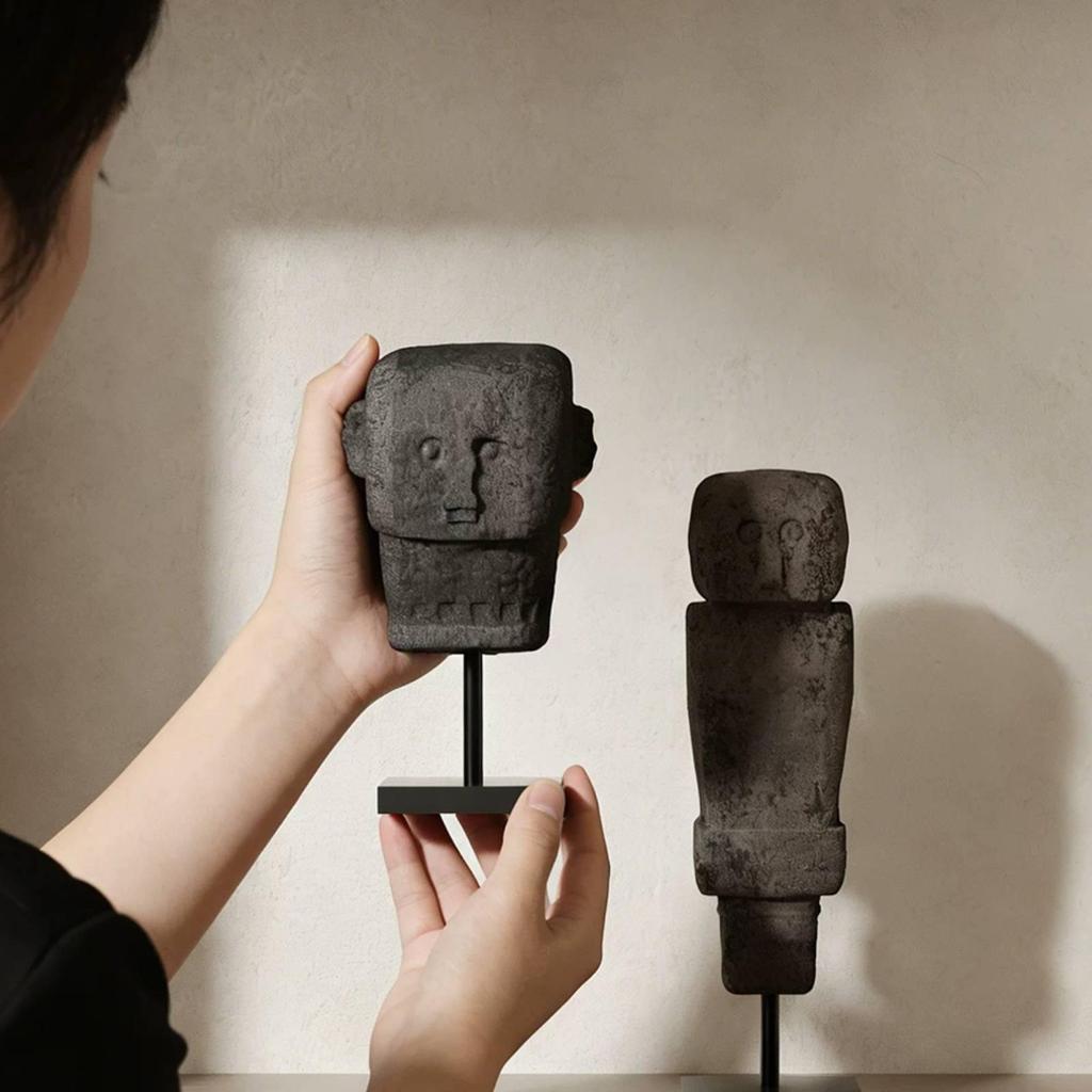 Abstract Human Figurine Minimalist Sculpture Contemporary for Bookshelf