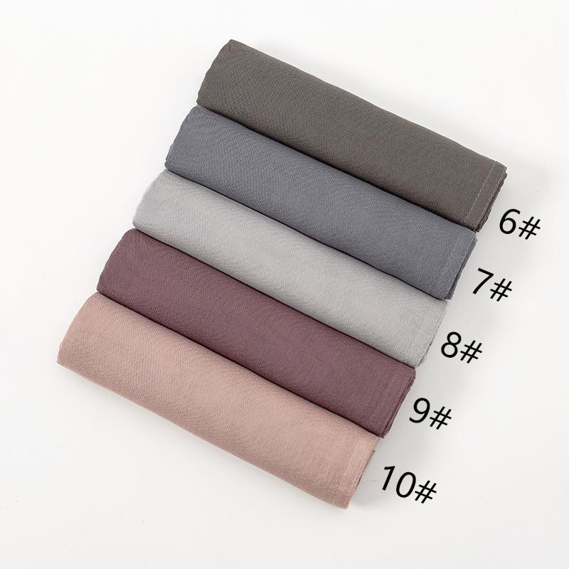 New 170*70cm Muslim Modal Hijab Rayon Cotton Shawls For Women Plain Scarf Solid Color Headscarf Islamic Turban Headband Veils