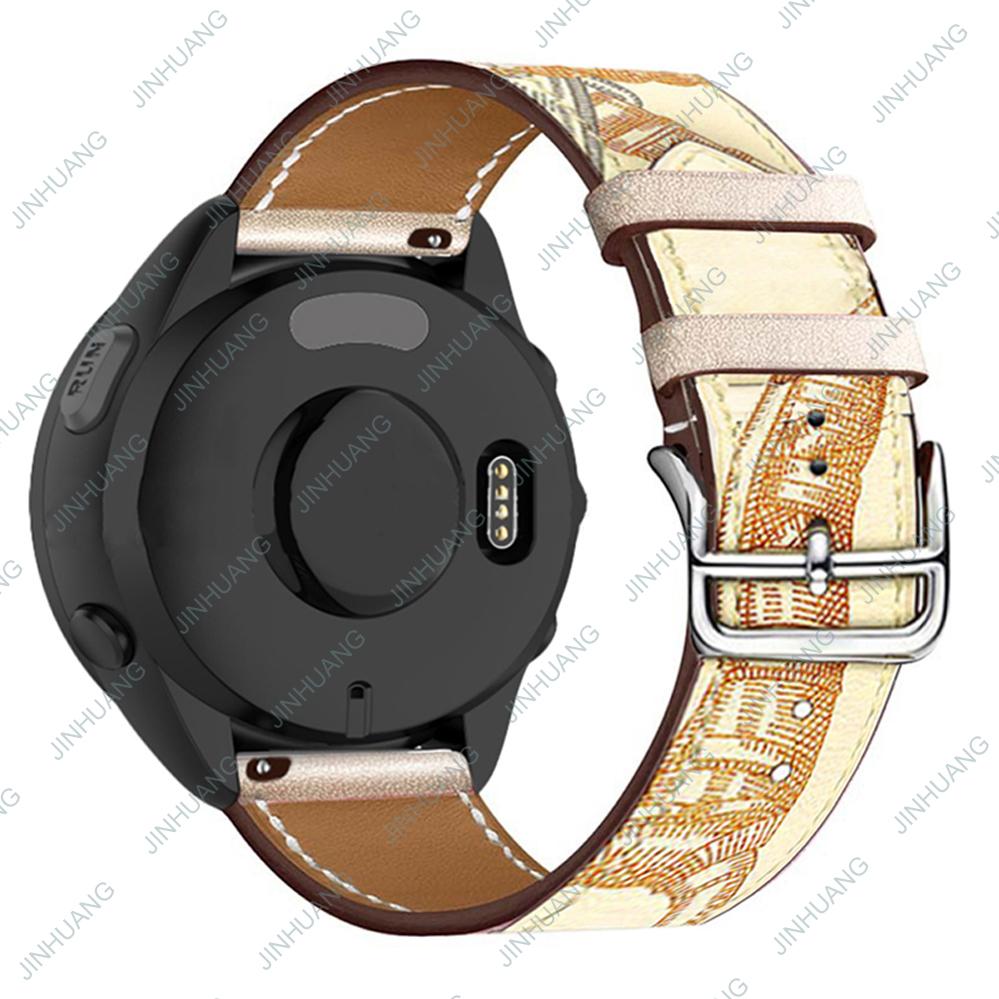 Leather Strap For GARMIN Venu 3 2 SQ2 2plus Luxury WatchBand For Active 6 5  Vivoactive 4 3 Vivomove 3 Paintings Bracelet