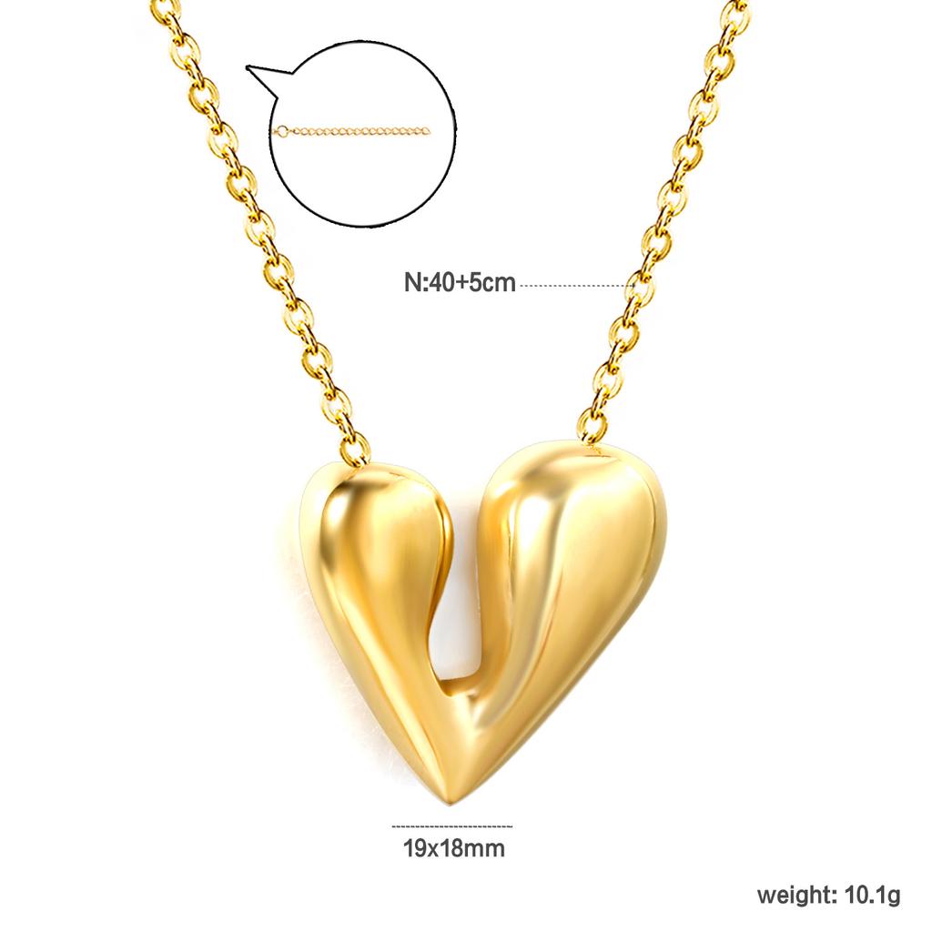 Einfache und Elegante Gold Herz Anhänger Halskette Minimalistische Schlüsselbein Kette Trendiger Ins Schmuck