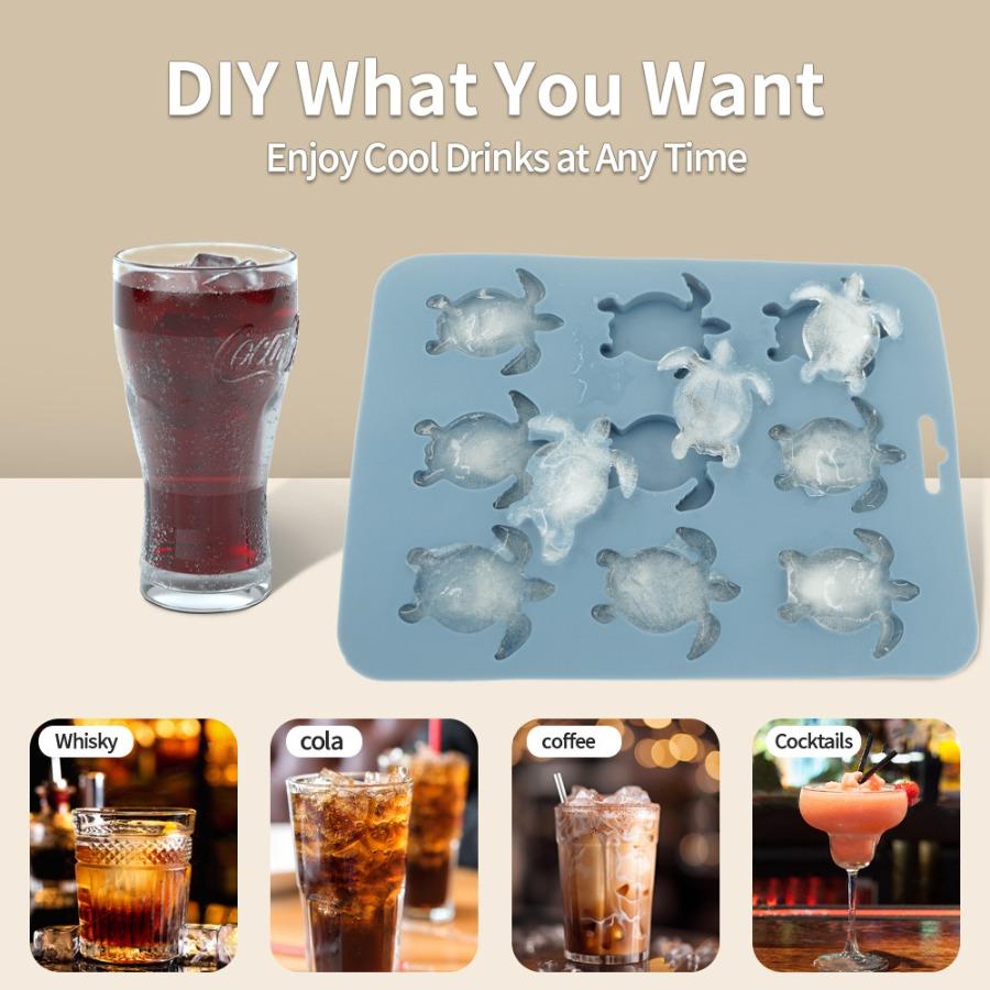 Home Silicone Ice Grid Creative Turtle Animal Ice Mold Multifunctional DIY Chocolate Biscuit Baking Mold Kitchen Accessories