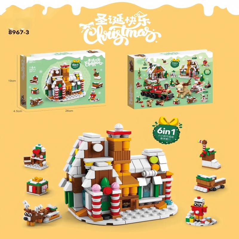 Christmas Village Adults Particle Building Block Toy Bricks 3D Tree Constructor Micro Bricks Educational Toy Party New Year Gift