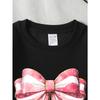 Girls' Crewneck Sweatshirt Pink And White Striped Bow with Golden Machine Washable, Spring And Autumn, Sportswear And Casual Wear