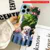 2DFlat Sunlit Puppy Behind Flowering Fence All Inclusive Film Hard iPhone Case, Compatible with iPhone 18 Pro Max 17 16 15 14 13 12 11