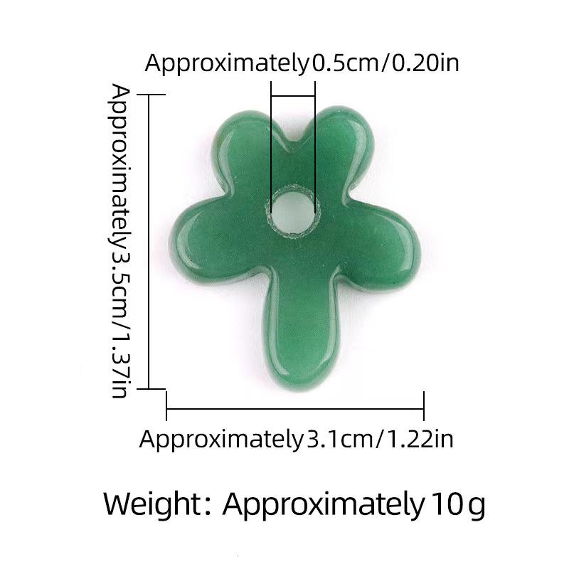 Purple Pink White Crystal Agate Tiger Eye Carved Five-Petal Flower Pendant Necklace