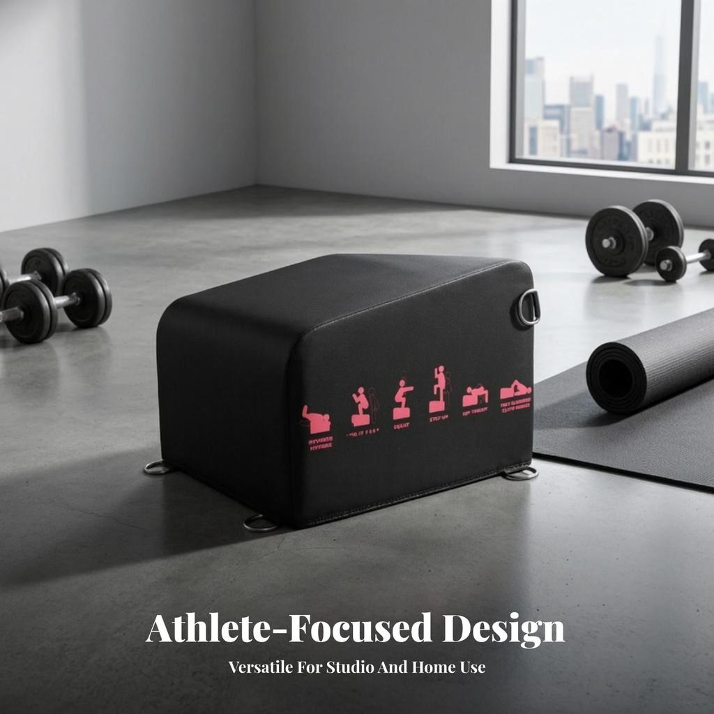 Exercise Box Heavy-Duty Hip Thrust Bench Upholstered for Home Gym
