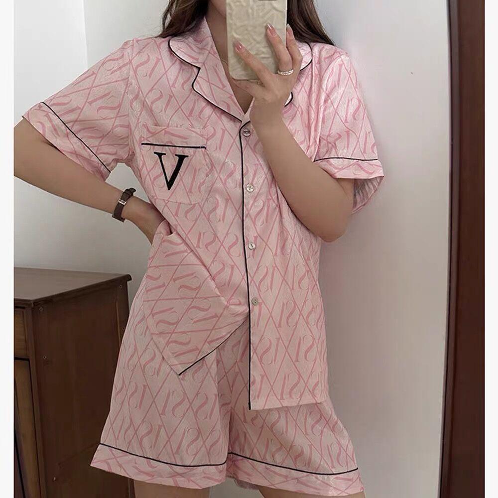 

Женский пижамный комплект из атласного шелка, пижама с коротким рукавом, домашняя ночная одежда, пижамы для женщин M