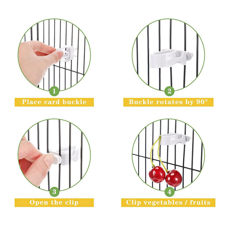 12PCS Birds Food Holder Pet Parrot Feeding Fruit Vegtable Clip Cuttlefish Bone Feeder Device Pin Clamp Bird Cage Accessories