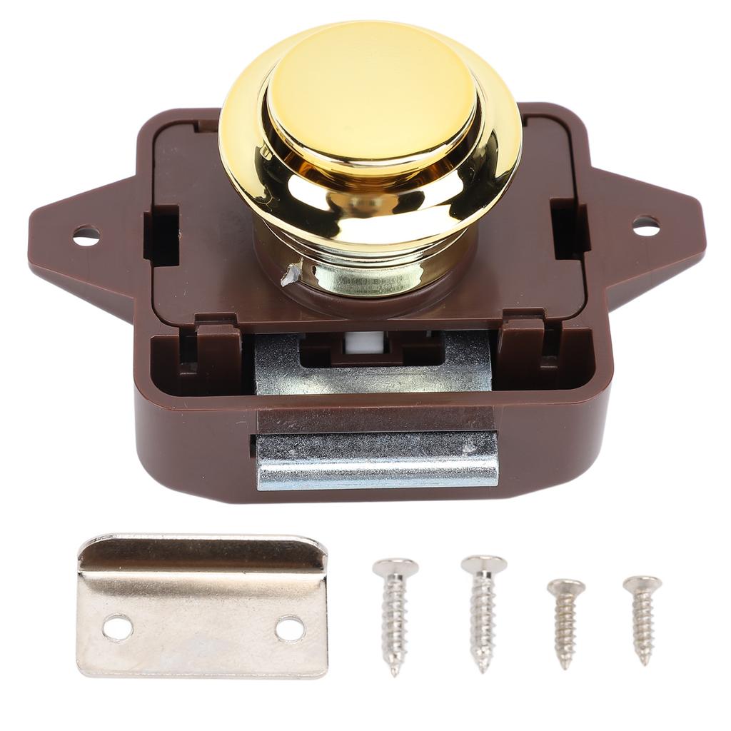 Cabinet Push Button Latch Stylish Look Keyless Cupboard Door Push Button Lock Latch for RV Yacht Motorhome Campervan