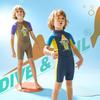 2.5MM Children's Diving Suit One-piece Short-sleeved Warm Middle Snorkeling Surfing Swimsuit