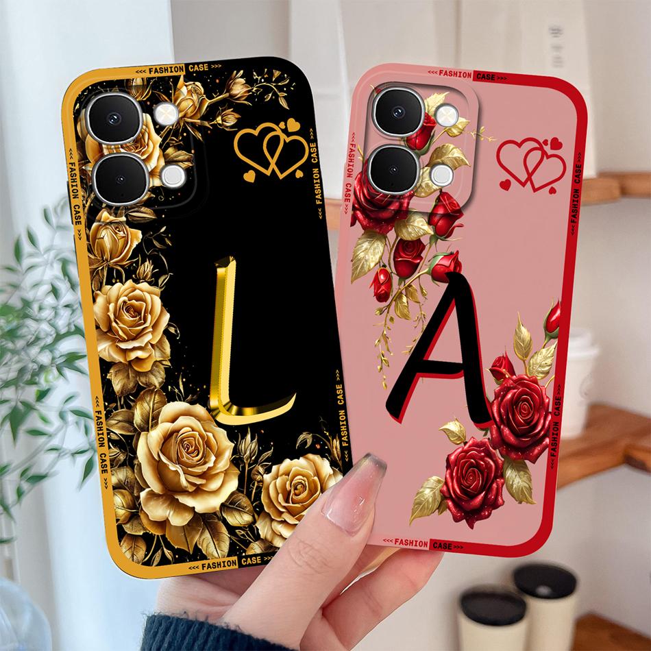 For Vivo Y500i / Y31D Phone Case Couple Letters Shockproof Full Coverage Funda For Vivo Y 31d Y 500i Soft Liquid Silicone Cover