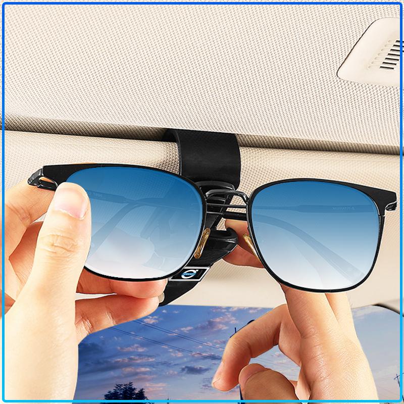 Auto Logo Car Sun Visor Glasses Box Universal Sunglasses Clip Card Ticket For Volvo Xc90 S60 S80 Xc60 Xc70 Xc90 Fh V50 S40 C30