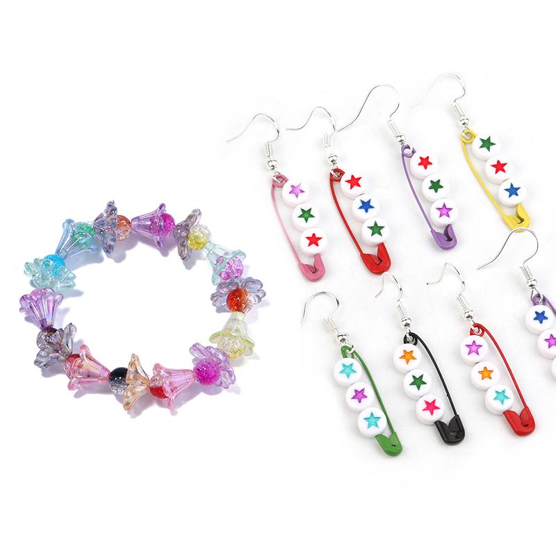 50-100 Stück AB-Farbe Acrylperlen Blume Abstandshalter Endkappen Charmanhänger Perlen Für Schmuckherstellung Lose Perlen DIY Armbänder Großhandel