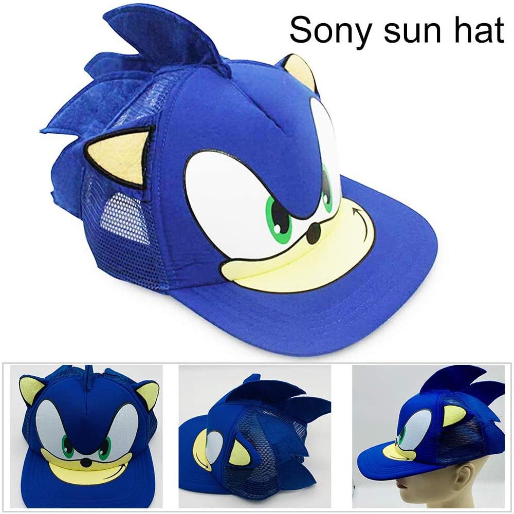 Sonic The Hedgehog Printing Baseball Adjustable Cap for Boys Girls, Blue