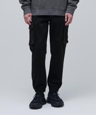 Denim Cargo Jogger Pants [Black]