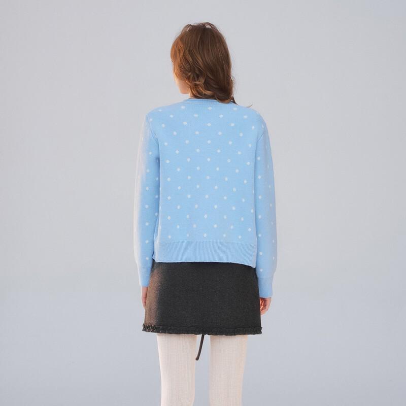 UNIFREE Vintage Polka Dot Knit Cardigan