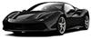Bburago Ferrari Scale Diecast Model Ferrari 488 GTB 1/43 Car, (black) [Used]