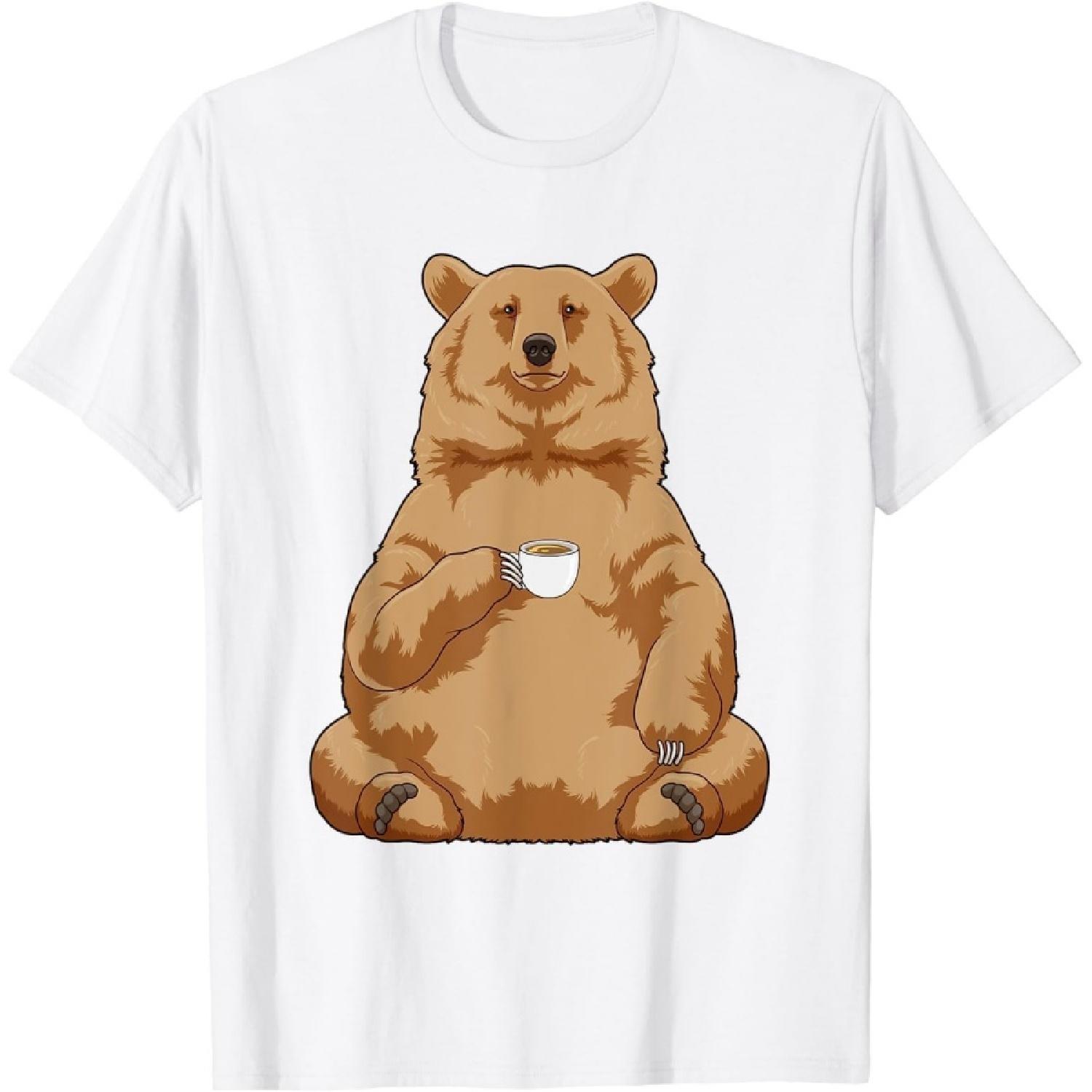 Футболка RWRAPS Медведь Кофейная Чашка (Белый, М) XXXXXL белый