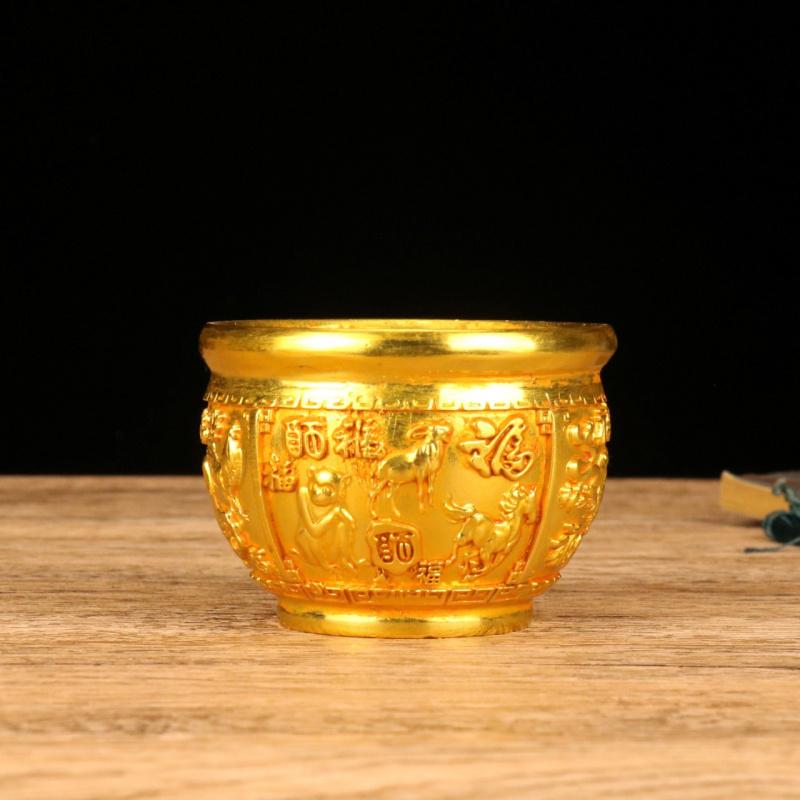 Alloy Cylinder Ornament Collection Imitation Copper Gilt Zodiac Cylinder Ornament