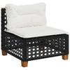 Vidaxl 5-Cz. Garden Lounge Set, Cushions, Black PE Rattan