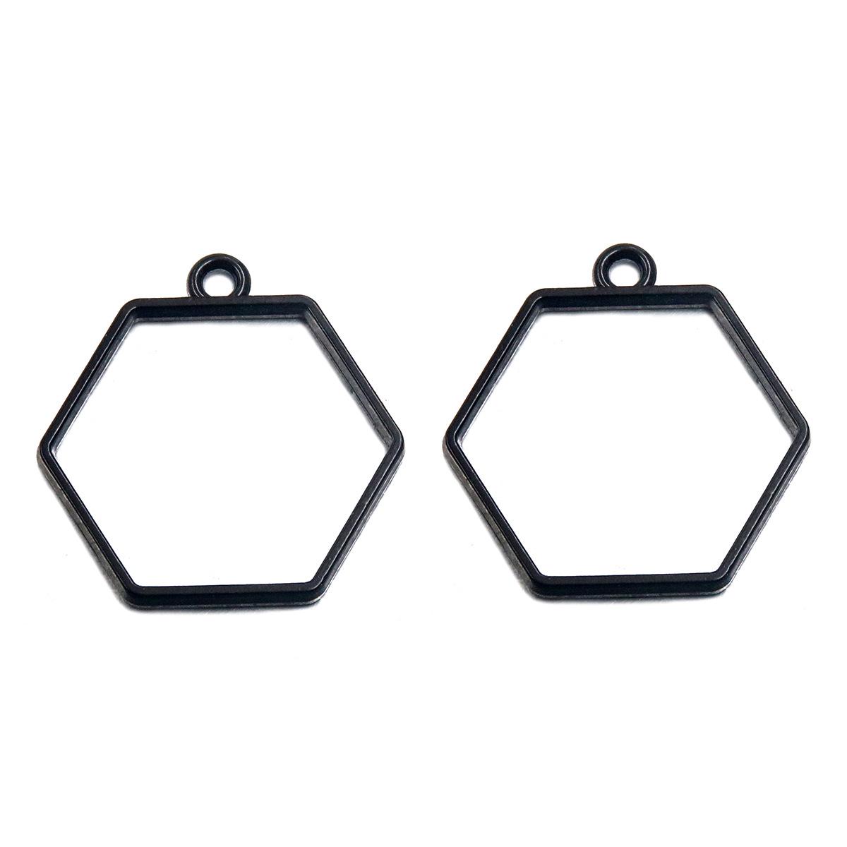 Geometric Black Drip Glue Heart & Moon Pendant Keychain 1 piece Electrophoretic Black