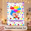 Benutzerdefinierter personalisierter Wandteppich, El Payaso Plim Plim Druck Benutzerdefinierter Name Text Wandkunst zum Aufhängen für Schlafzimmer