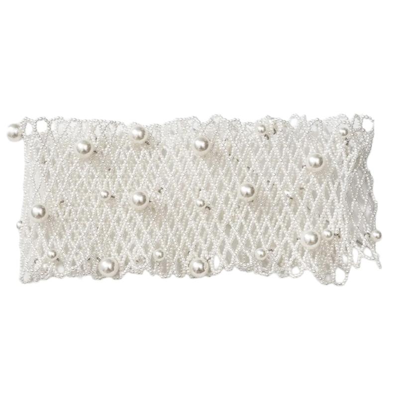 Girls Trendy Waist Belt Pearls Corset Costume Underbust Sparkly Waist Body Jewelry for Party Jeans Belt Trendy Chain