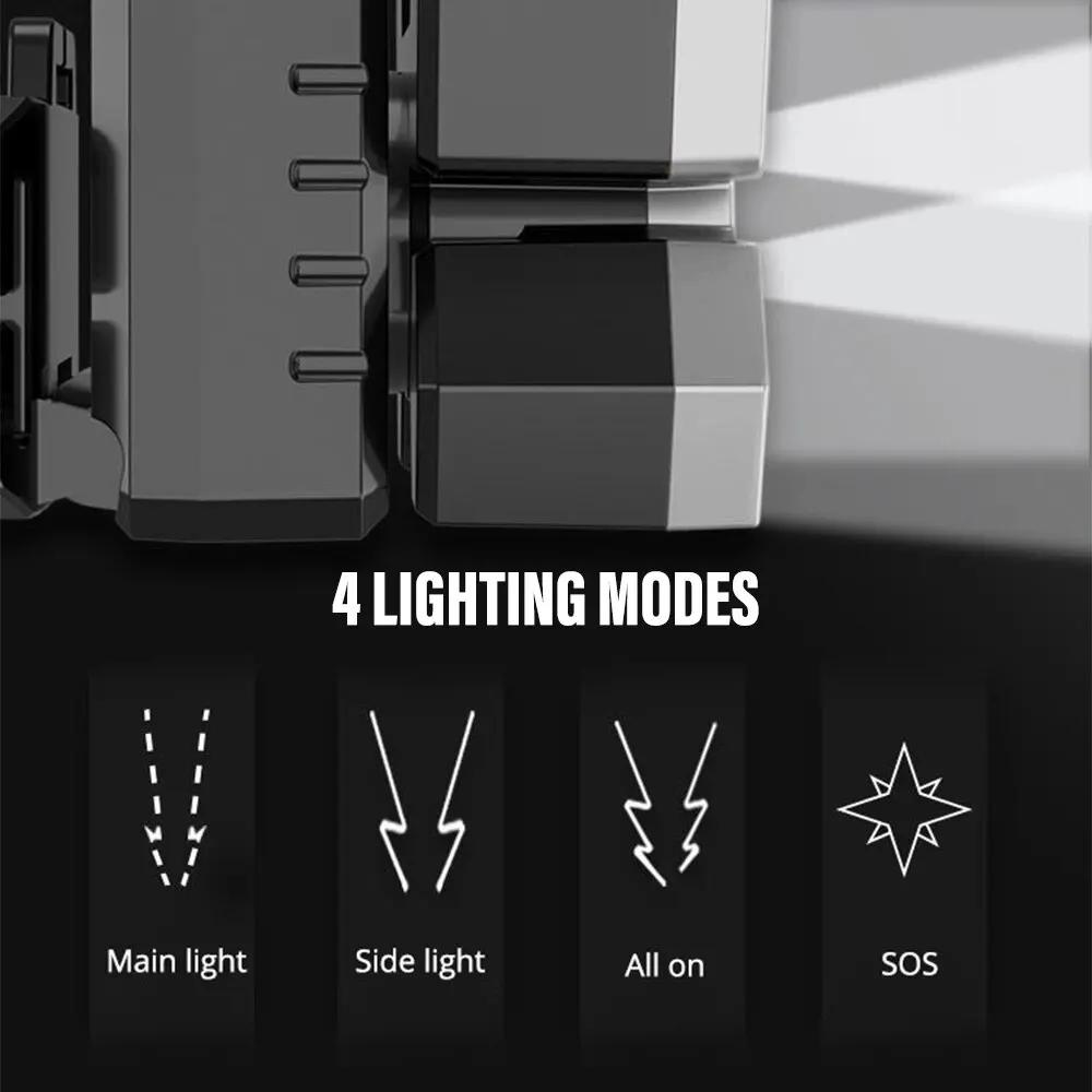 Fishing Camping Light 5*LED High Power Headlamp Super Bright Rechargeable  Long Distance Head Mounted Mining Lamp Flashlight