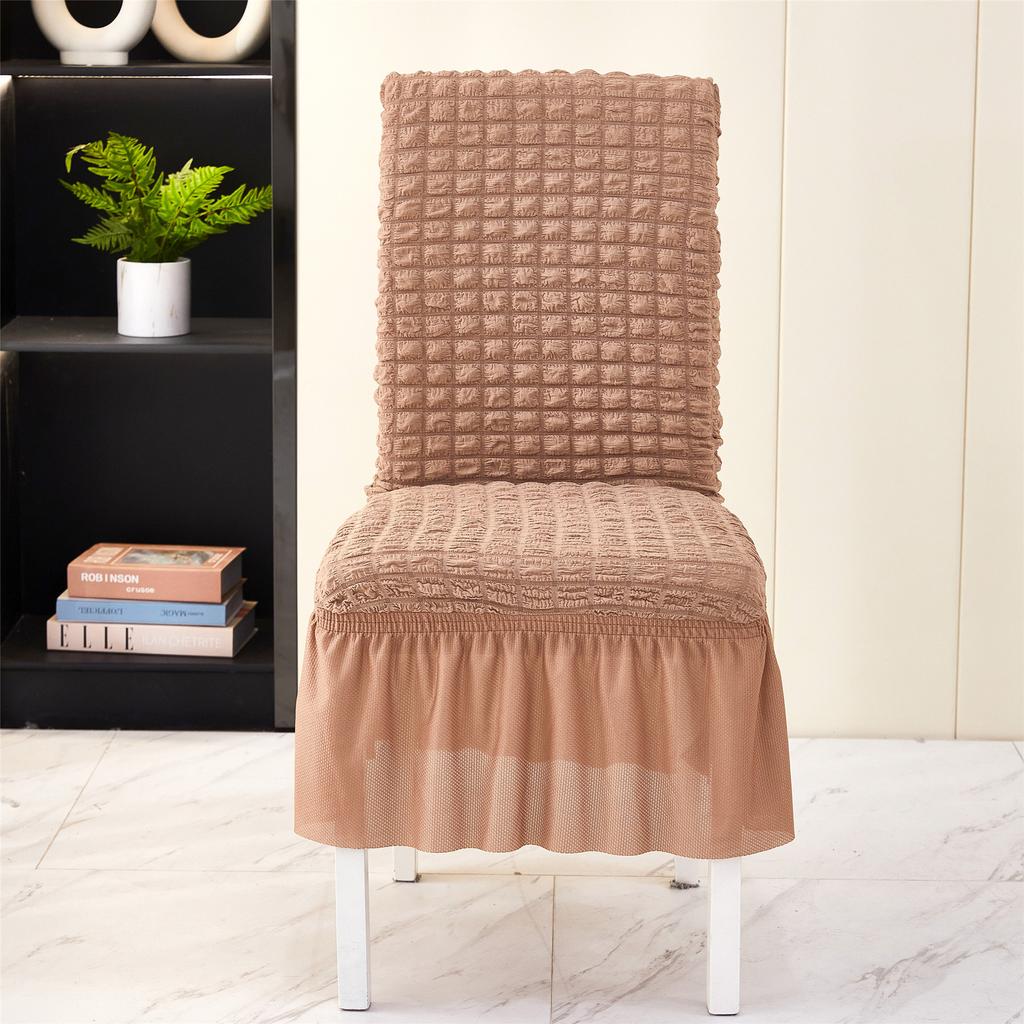 2pcs Chair Covers, Universal Stretch Dining Room Chair Covers With Skirt, Removable Parsons Chair Slipcover For Kitchen Wedding Party Banquet