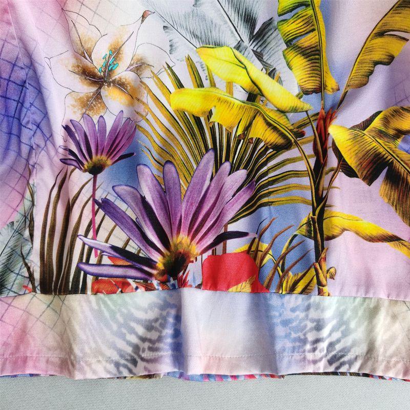 Last One At a Loss Special Offer Summer High-Grade Silk Short Sleeve Loose Western Style New Print Mulberry Silk Top