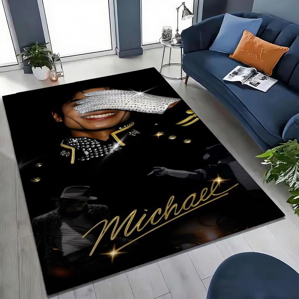 Michael Jackson Portrait Signature Printed Rug Absorbent Nonslip Carpet For Hallway Balcony Study Home Party Decor Halloween Gift