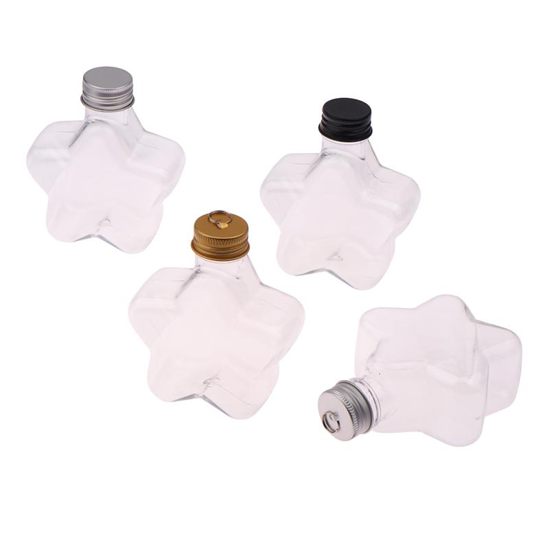 200Ml Cute Star Plastic Bottle Clear Milk Tea Coffee Bottle Transparent Drinking Bottle Water Cup Juicing Beverage Bottles