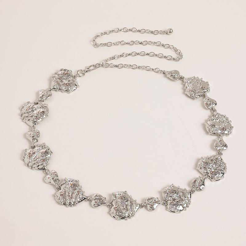 Geometric Metal Waist Chain For Women With Hook Closure Fashion Hip Belt Accessory