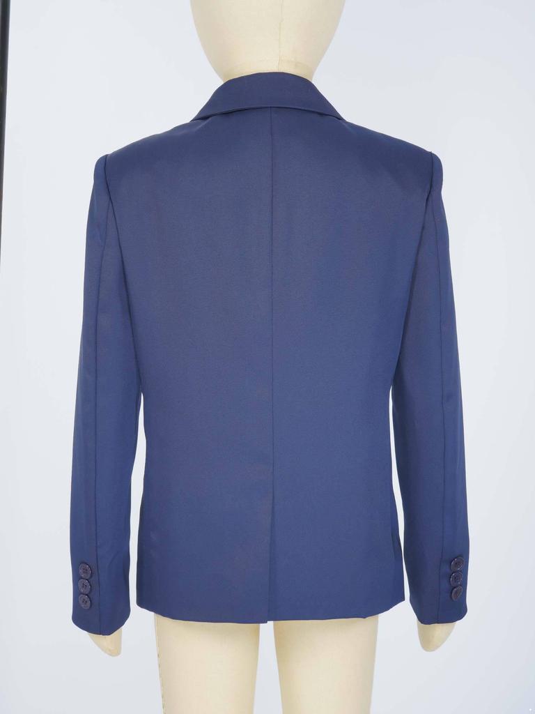 Kids Boys Blazer Formal Suit Long Sleeve Tuxedo Jacket with Pockets for Wedding Ring Bearer Outfit Outerwear