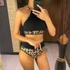 Leopard Splicing Halter High Waist Bikini Female Swimsuit Women Swimwear Two-Pieces Bikini Set Bather Bathing Suit Swim