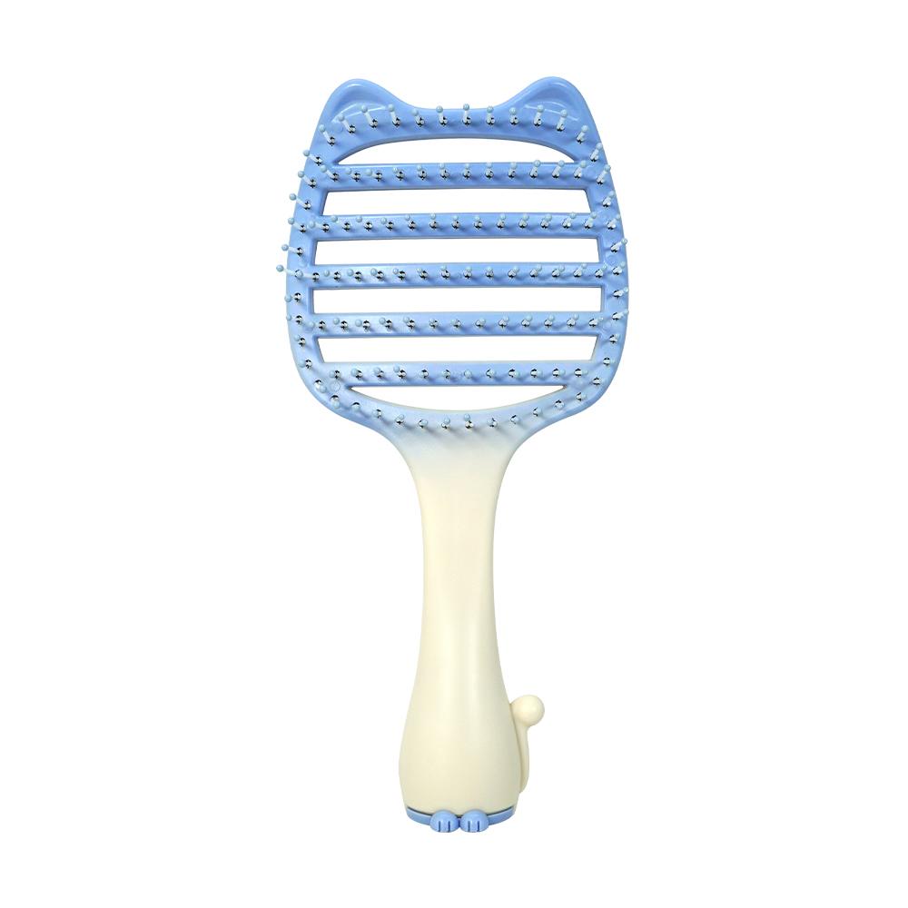 3 Colors Massage Hair Comb Cute Cat Ear Comb Dry Wet Hair Comb Detangler Hairbrush Hollow Out Hair Comb Household Styling Tools
