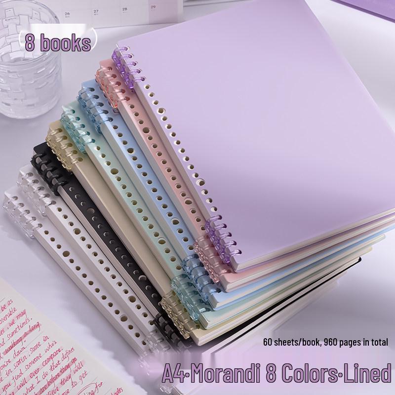 Morandi Colors Detachable Coil Notebook - B5, A4, A5 - Student-Friendly, High-Quality Loose-Leaf Design