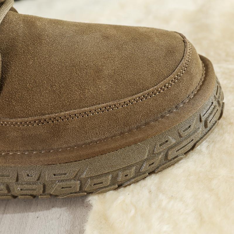 Winter Ankle Boots Men Moccasin Stitch Napped Padded Lined Metal Eyelets Block Tread 39-45