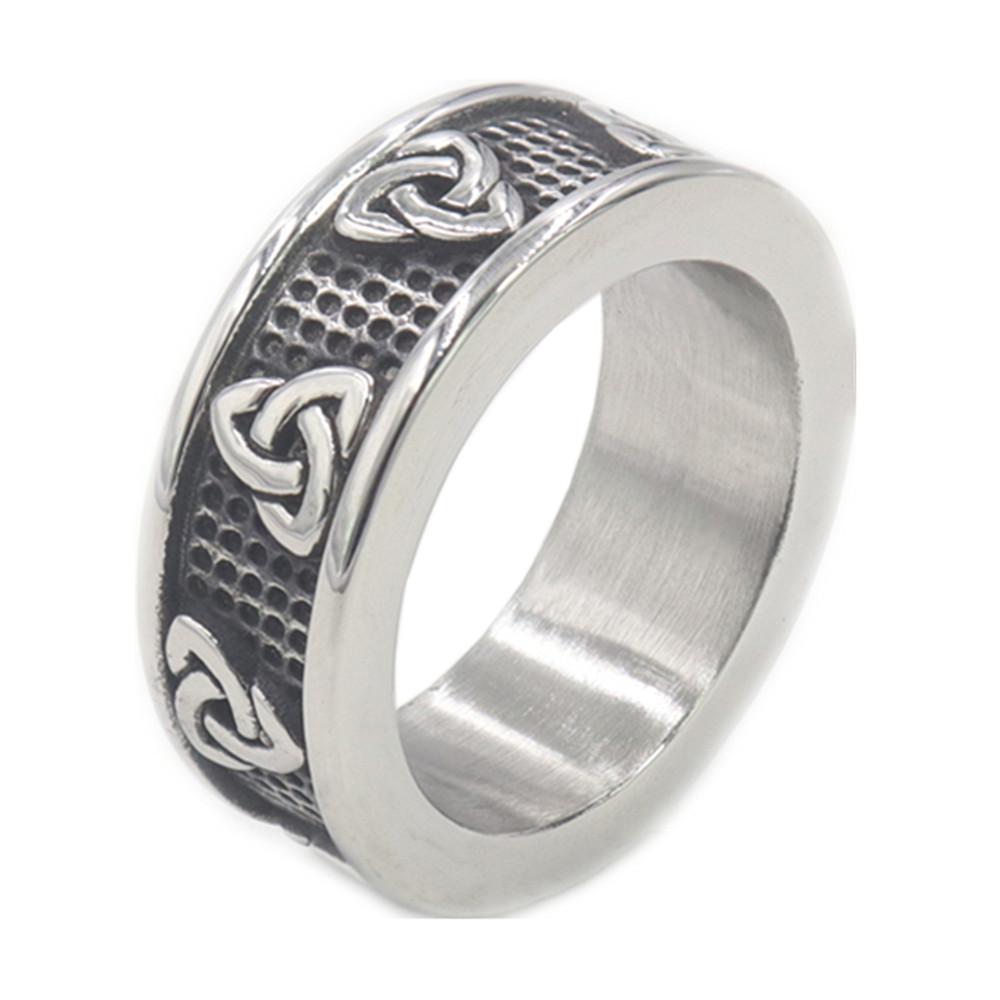Extra Large Vintage Celtic Knot Stainless Steel Ring Rust Proof Fashion Jewelry