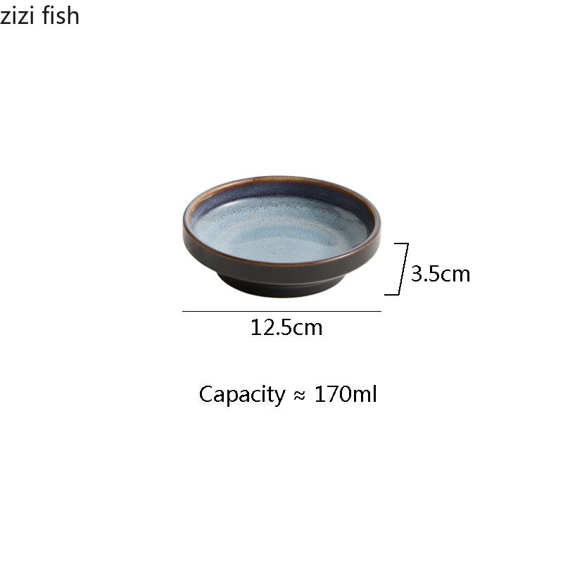 Kiln Changes High Footed Snack Plate Ceramic Dessert Plate Appetizer Plate Seasoning Dish Hotel Molecular Cuisine Tableware
