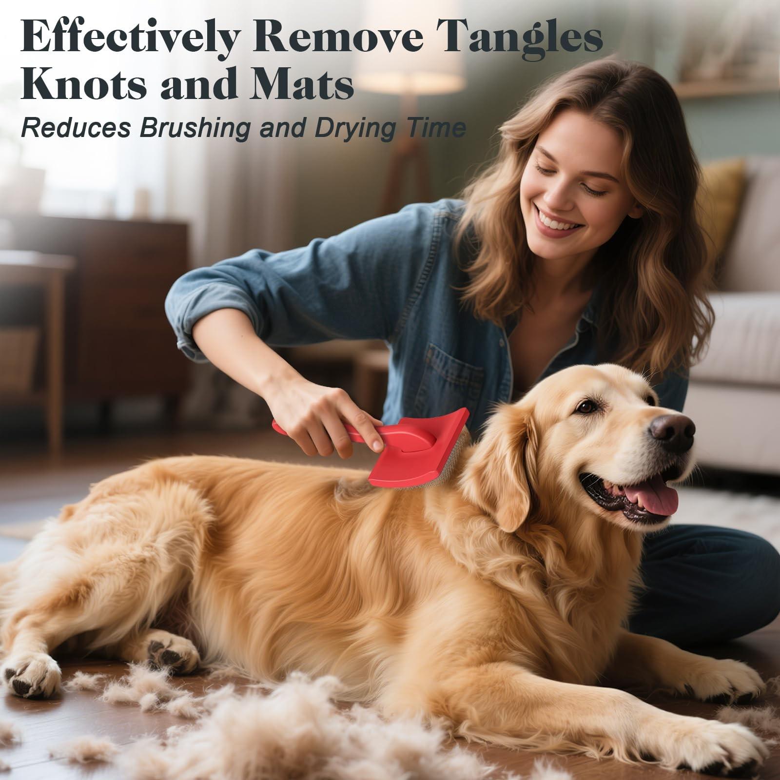 

Специальная разглаживающая щетка для собак и расческа, щетка для груминга собак со сверхдлинными иглами для эффективного удаления, узлов и колтунов One Size красный