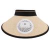 Fan Hat USB Rechargeable 300mah Elastic Band Angle Adjustable Extra Large Brim Fan Cap for Travel Beach Beige