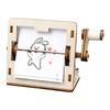 Lovely Rabbit Rotating Science Handmade Craft Creative DIY Handmade Material Kit Hand Cranked Animation Assembly Learning Toy