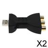 4xUSB Male To 3 RCA Female Audio Video Adapter AV Converter Cable Cord HDTV TV , Black, 2