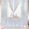 Rose Gold Sequin Tablecloth Rectangle Sparkly Fabric Table Cloth for Birthday Wedding Party Christmas Baby Shower Decoration